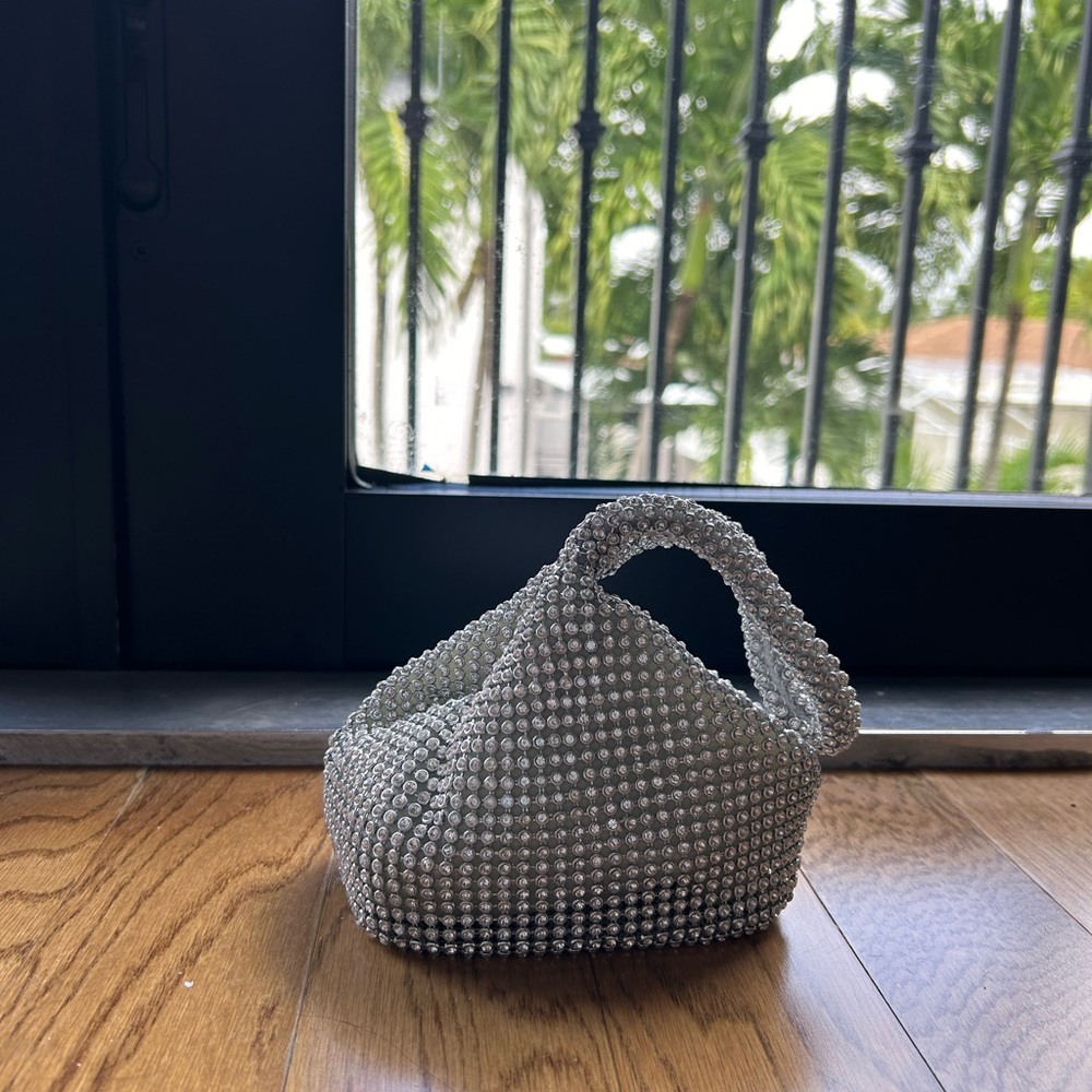 Silver mini bling bag - great wedding guest accessory